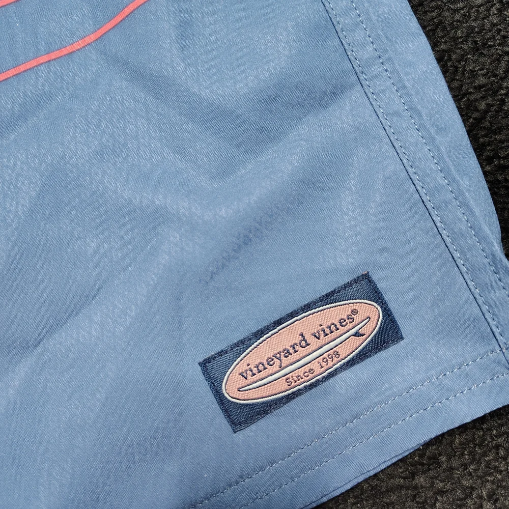 Vineyard Vines Striped Jetty Red Blue Performance Swim Shorts Men's 28 New